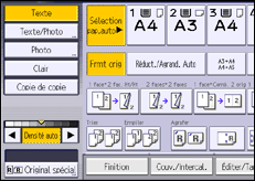 Illustration de l'écran du panneau de commande