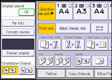 Illustration de l'écran du panneau de commande