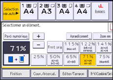 Illustration de l'écran du panneau de commande