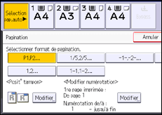 Illustration de l'écran du panneau de commande