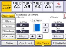 Illustration de l'écran du panneau de commande