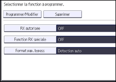 Illustration de l'écran du panneau de commande
