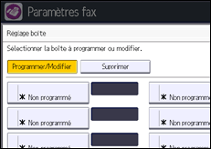 Illustration de l'écran du panneau de commande
