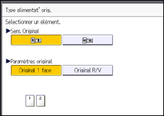 Illustration de l'écran du panneau de commande