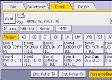 Illustration de l'écran du panneau de commande