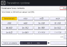 Illustration de l'écran du panneau de commande