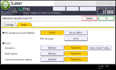 Illustration de l'écran du panneau de commande