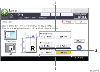 Illustration numérotée du panneau de commande