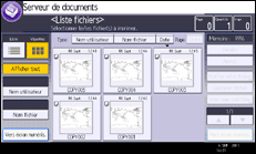 Illustration de l'écran du panneau de commande