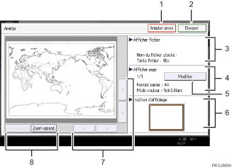 Illustration numérotée du panneau de commande