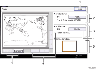Illustration numérotée du panneau de commande