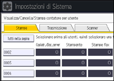 Illustrazione schermata pannello di controllo