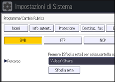 Illustrazione schermata pannello di controllo