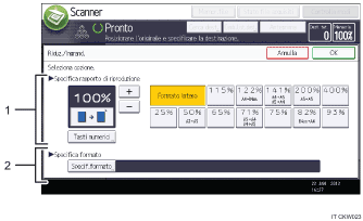 Illustrazione numerata pannello di controllo