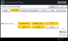 Schermafbeelding bedieningspaneel