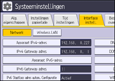 Schermafbeelding bedieningspaneel