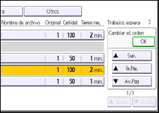 Ilustración de la pantalla panel de mandos
