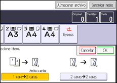 Ilustración de la pantalla panel de mandos