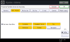 ilustración de la pantalla del panel de operaciones