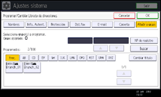 Ilustración de la pantalla panel de mandos
