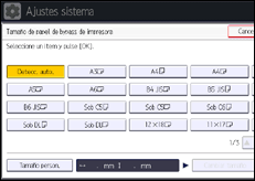 Ilustración de la pantalla panel de mandos