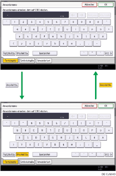 Abbildung der Tasten