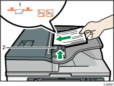 Ilustración de rótulo numerada del ADF