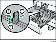 Ilustración de la bandeja de papel de formato pequeño