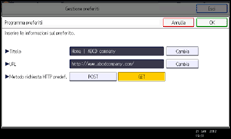 Illustrazione schermata pannello di controllo