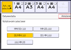 Schermafbeelding bedieningspaneel