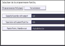 Schermafbeelding bedieningspaneel