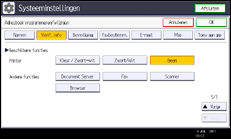 Schermafbeelding bedieningspaneel