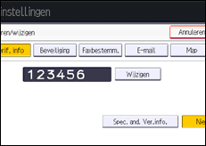 Schermafbeelding bedieningspaneel