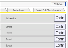 Schermafbeelding bedieningspaneel