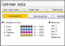 Schermafbeelding bedieningspaneel