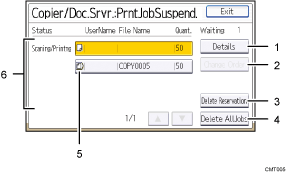 Operation panel screen illustration numbered callout illustration