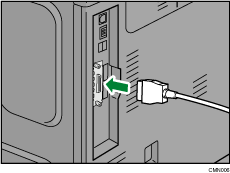 illustration of connecting the IEEE 1284 interface cable