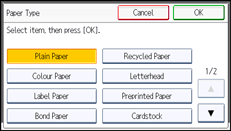 Operation panel screen illustration