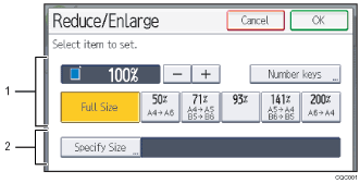 Operation panel screen illustration numbered callout illustration