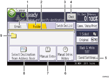 Operation panel screen illustration numbered callout illustration