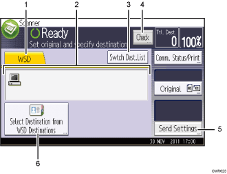 Operation panel screen illustration numbered callout illustration