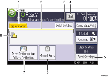 Operation panel screen illustration numbered callout illustration