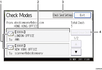 Operation panel screen illustration numbered callout illustration
