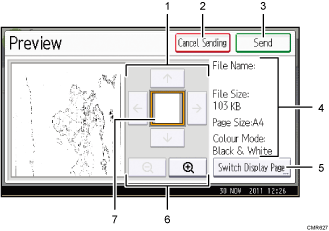 Operation panel screen illustration numbered callout illustration