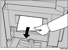 Illustration du réceptacle de distribution du papier