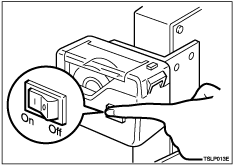 Illustrazione dell'interruttore del dispenser nastro