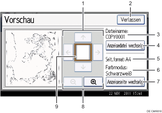 Nummerierte Abbildung Bedienfeld-Display