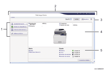 Ilustración de llamada numerada de ilustración de pantalla del explorador Web