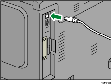 ilustración de la conexión del cable del interfaz USB