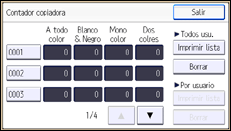 Ilustración de la pantalla panel de mandos